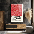 Kusama Tarzı Kırmızı Benekler Modern Cam Tablo