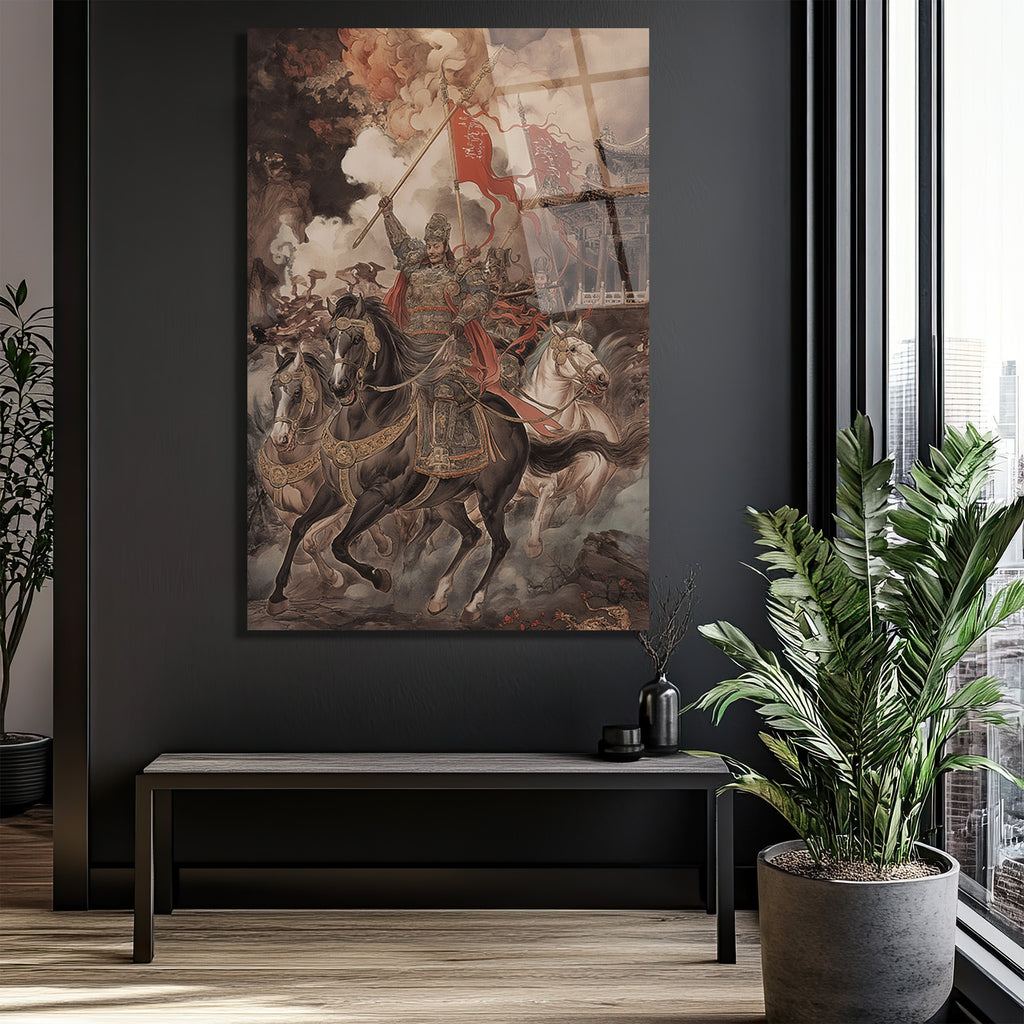 Kahraman Süvari Cam Tablo - Epik Savaşçı Sanatı
