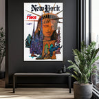 New York Vintage Seyahat Posteri Temalı Cam Tablo