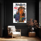 New York Vintage Seyahat Posteri Temalı Cam Tablo