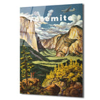 Yosemite Milli Parkı Vintage Manzara Cam Tablo