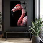 Vahşi Zarafet: Pembe Flamingo Cam Tablo
