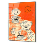 Nostaljik Anlar: Retro Çocuklar Yemekte Cam Tablo