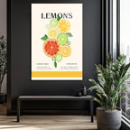 Canlandırıcı Limon Dilimleri Modern Sanat Cam Tablo