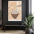 Noodles Desenli Modern Mutfak Cam Tablo