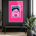"I Am Cool" Pop Art Temalı Pembe Cam Tablo