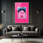 "I Am Cool" Pop Art Temalı Pembe Cam Tablo
