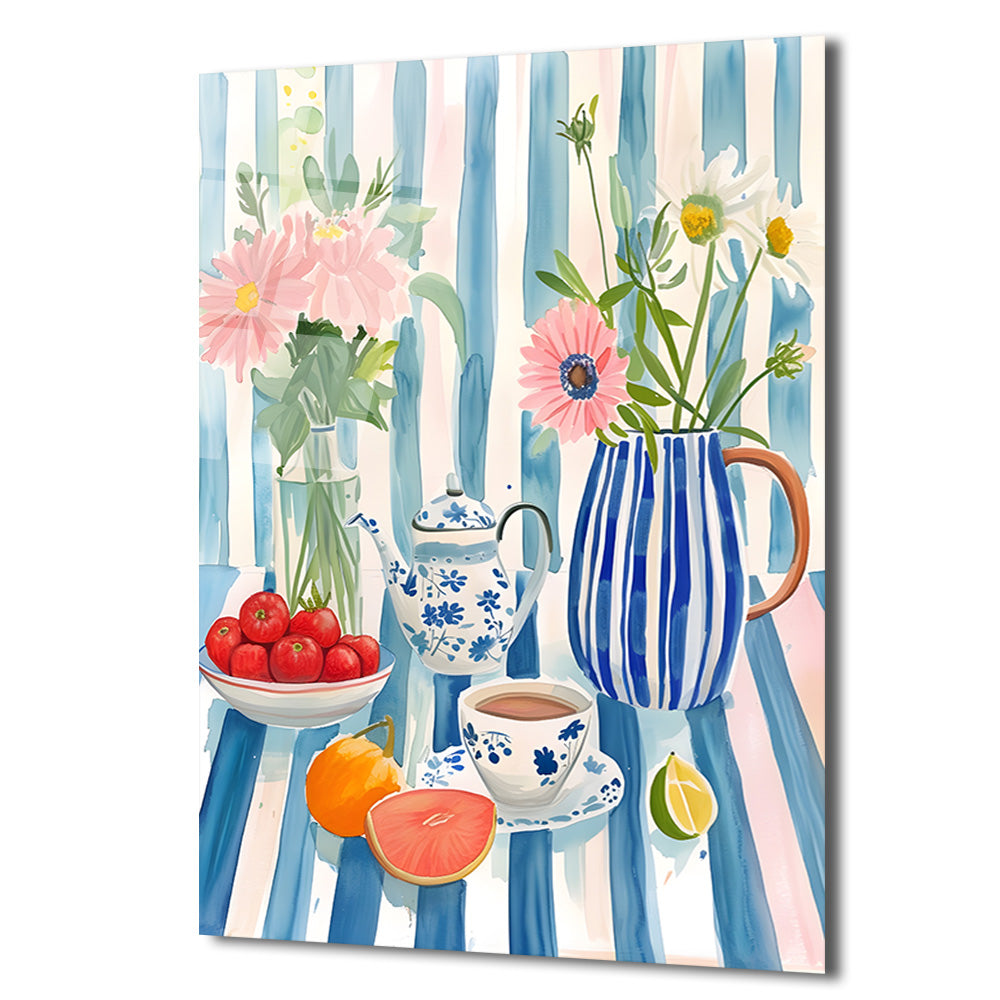 Canlı Renklerle Ferah Still Life Cam Tablo