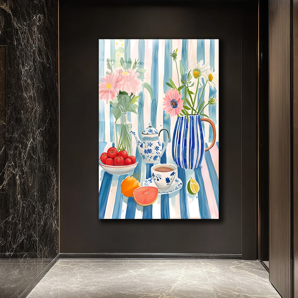 Canlı Renklerle Ferah Still Life Cam Tablo
