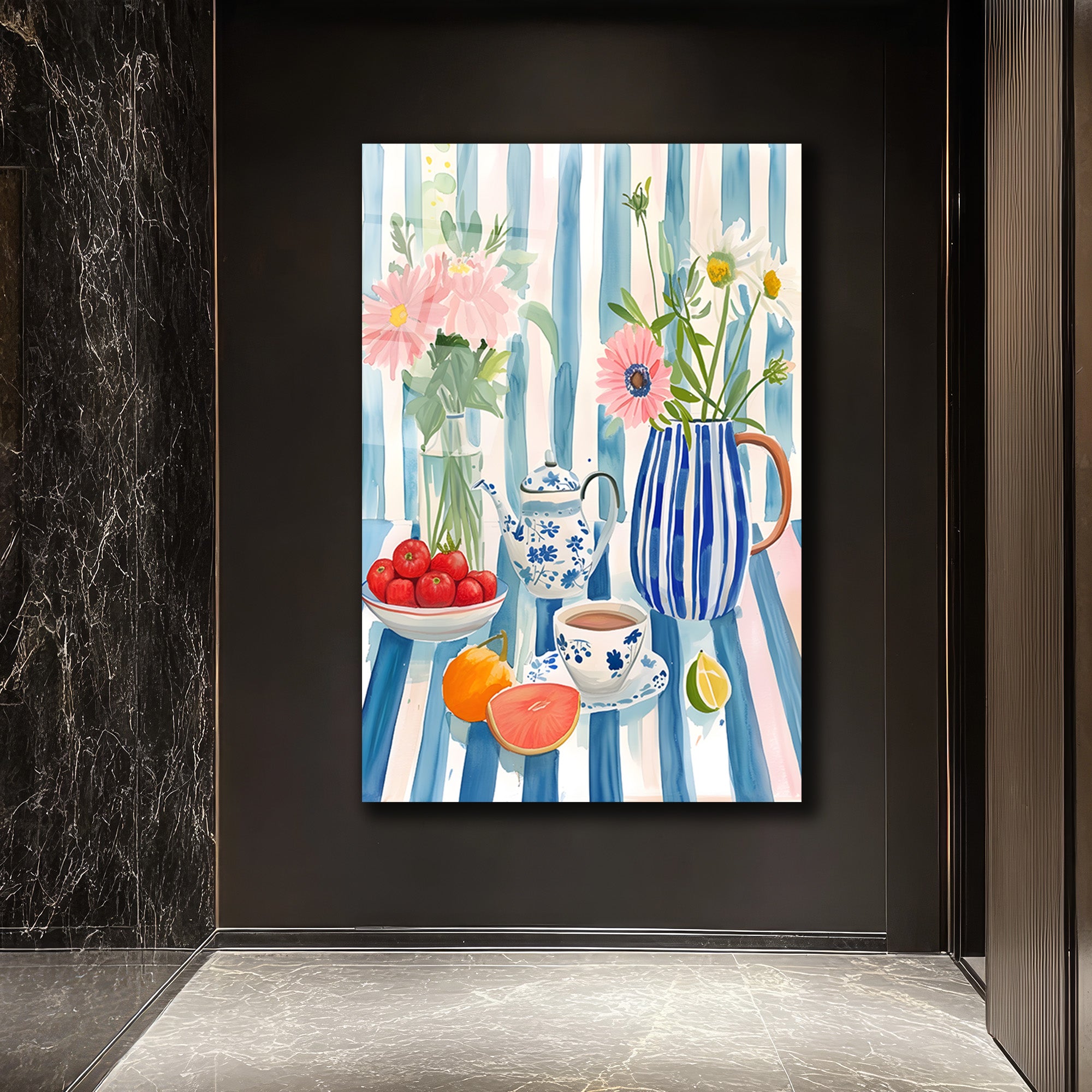 Canlı Renklerle Ferah Still Life Cam Tablo