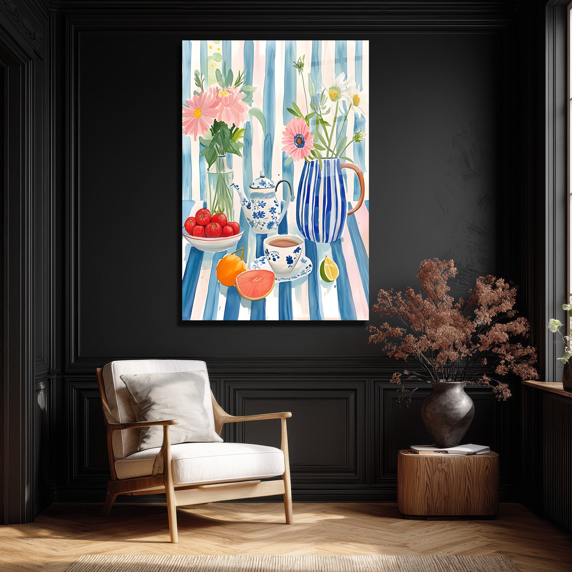 Canlı Renklerle Ferah Still Life Cam Tablo