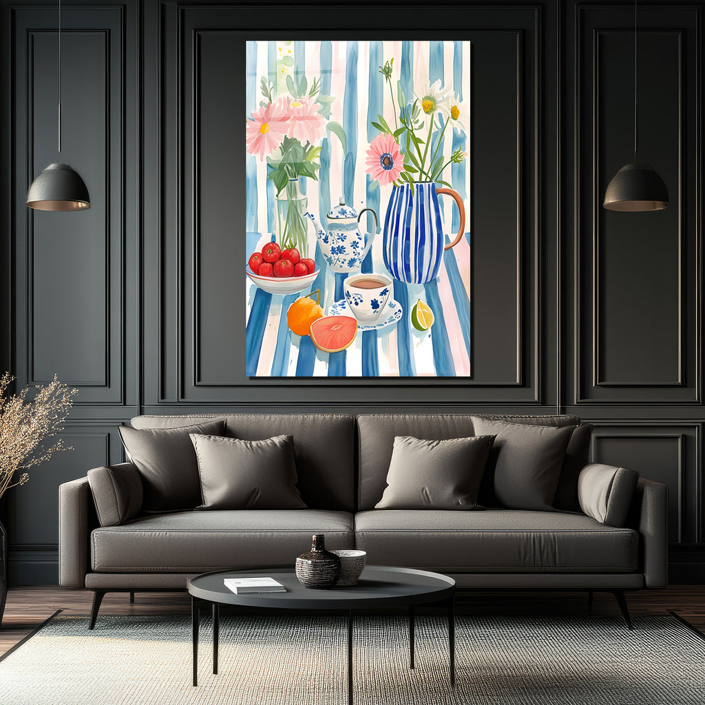 Canlı Renklerle Ferah Still Life Cam Tablo