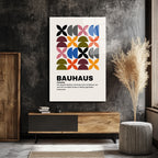 Bauhaus Geometrik Desenli Modern Cam Tablo