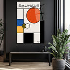 Bauhaus Modern Sanat Geometrik Tasarım Cam Tablo