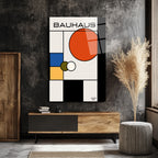 Bauhaus Modern Sanat Geometrik Tasarım Cam Tablo