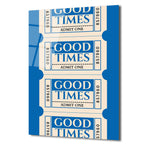 Good Times Biletleri Temalı Mavi Cam Tablo - Nostaljik Duvar Sanatı