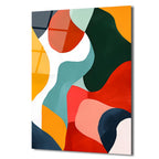 Enerjik Soyut Formlar Cam Tablo | Modern Sanatın Dansı
