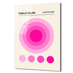 Bauhaus Pembe Daireler Modern Cam Tablo | Glazella Tasarım