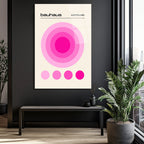 Bauhaus Pembe Daireler Modern Cam Tablo | Glazella Tasarım