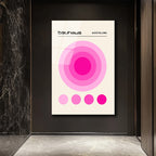 Bauhaus Pembe Daireler Modern Cam Tablo | Glazella Tasarım