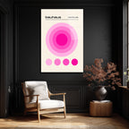 Bauhaus Pembe Daireler Modern Cam Tablo | Glazella Tasarım