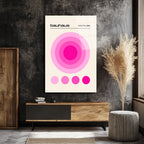 Bauhaus Pembe Daireler Modern Cam Tablo | Glazella Tasarım