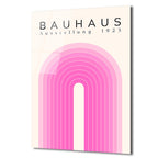 Bauhaus Pembe Kemerler Cam Tablo - Minimalist Sanat Dekorasyon