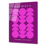 Bauhaus Mor Pembe Minimalist Geometrik Cam Tablo