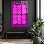 Bauhaus Mor Pembe Minimalist Geometrik Cam Tablo