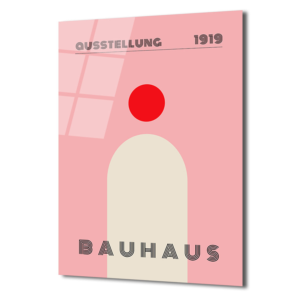 Ausstellung 1919 Bauhaus Estetiği Pembe Cam Tablo