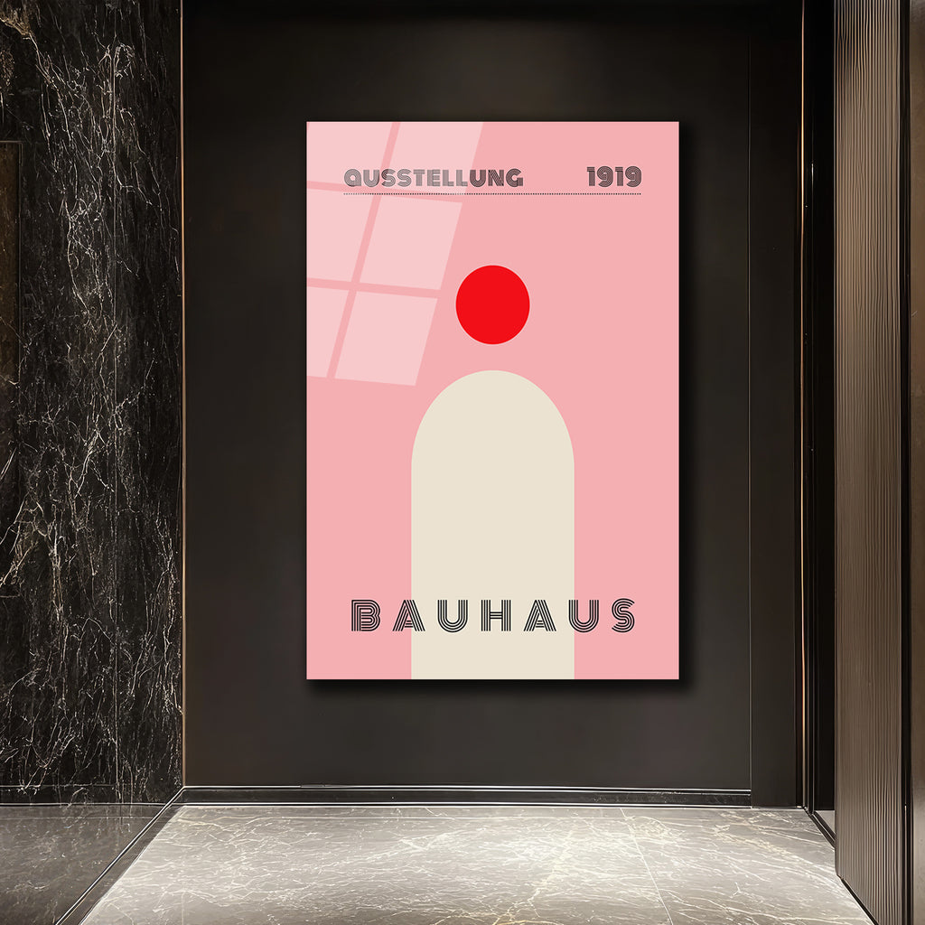 Ausstellung 1919 Bauhaus Estetiği Pembe Cam Tablo