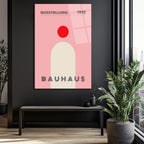Ausstellung 1919 Bauhaus Estetiği Pembe Cam Tablo