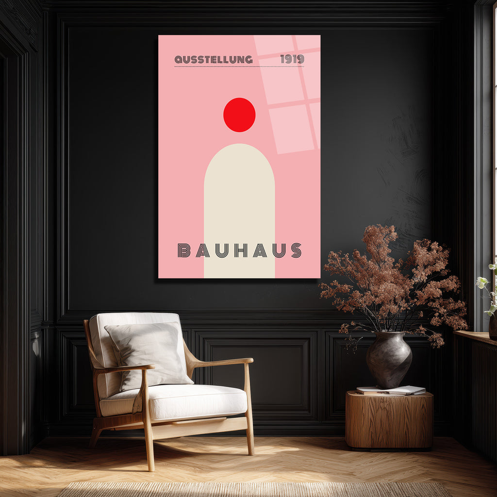 Ausstellung 1919 Bauhaus Estetiği Pembe Cam Tablo