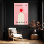 Ausstellung 1919 Bauhaus Estetiği Pembe Cam Tablo