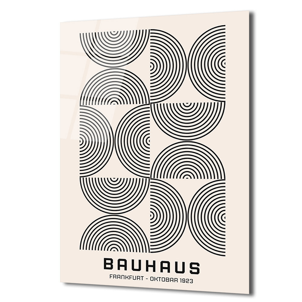 Bauhaus Minimalist Geometrik Sanat Cam Tablo