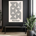Bauhaus Minimalist Geometrik Sanat Cam Tablo