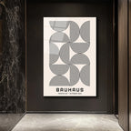 Bauhaus Minimalist Geometrik Sanat Cam Tablo