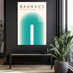 Bauhaus Ausstellung 1923 Minimalist Cam Tablo - Aqua Tonları
