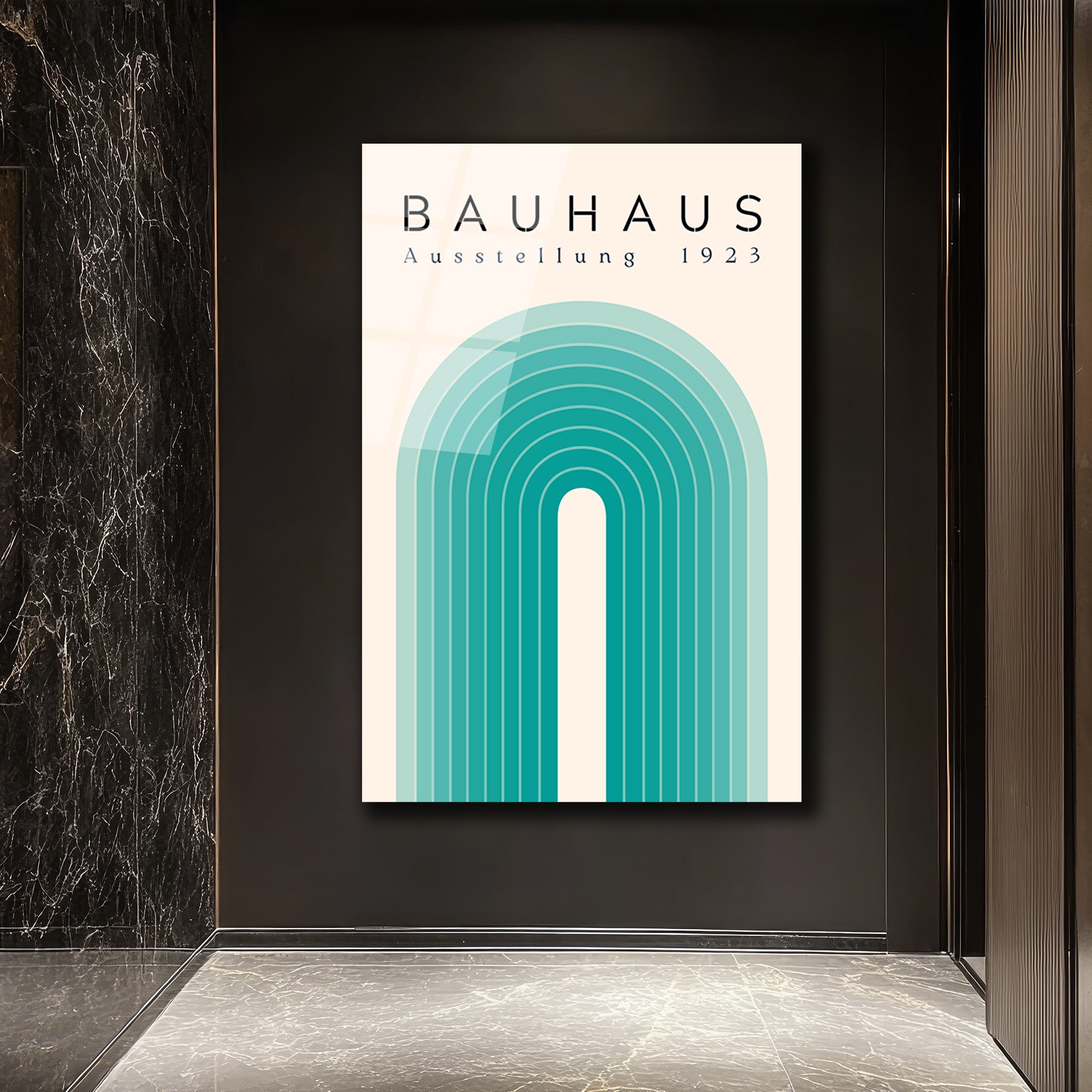 Bauhaus Ausstellung 1923 Minimalist Cam Tablo - Aqua Tonları