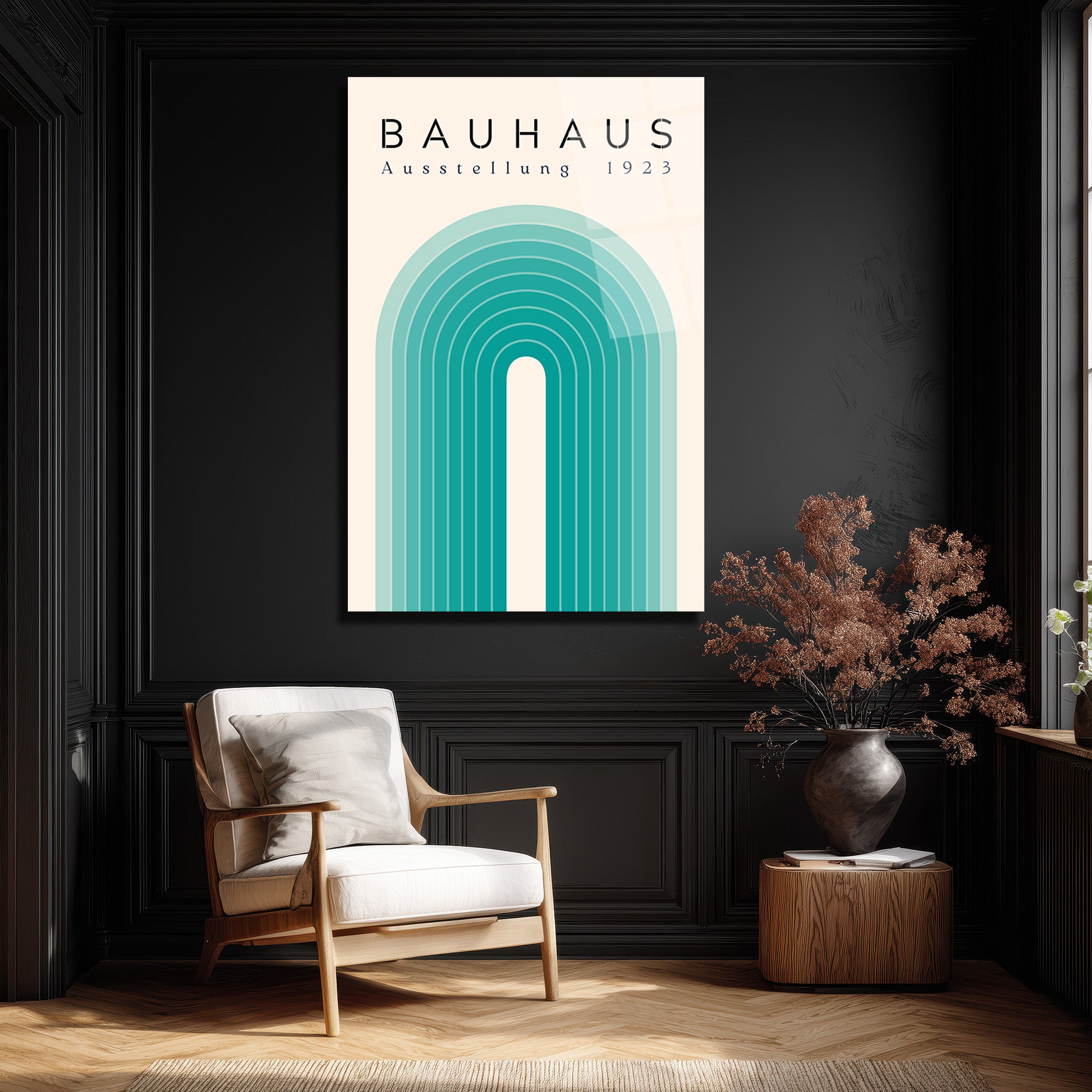 Bauhaus Ausstellung 1923 Minimalist Cam Tablo - Aqua Tonları
