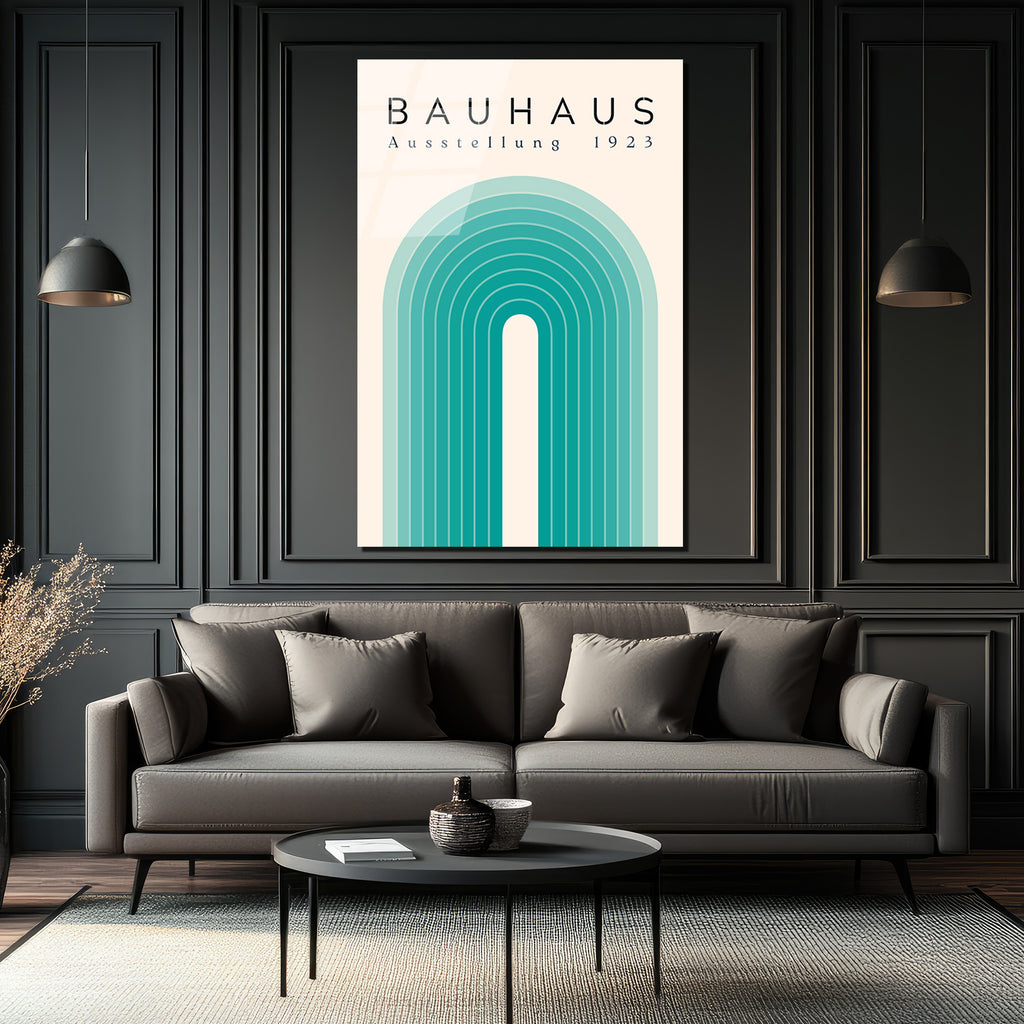Bauhaus Ausstellung 1923 Minimalist Cam Tablo - Aqua Tonları