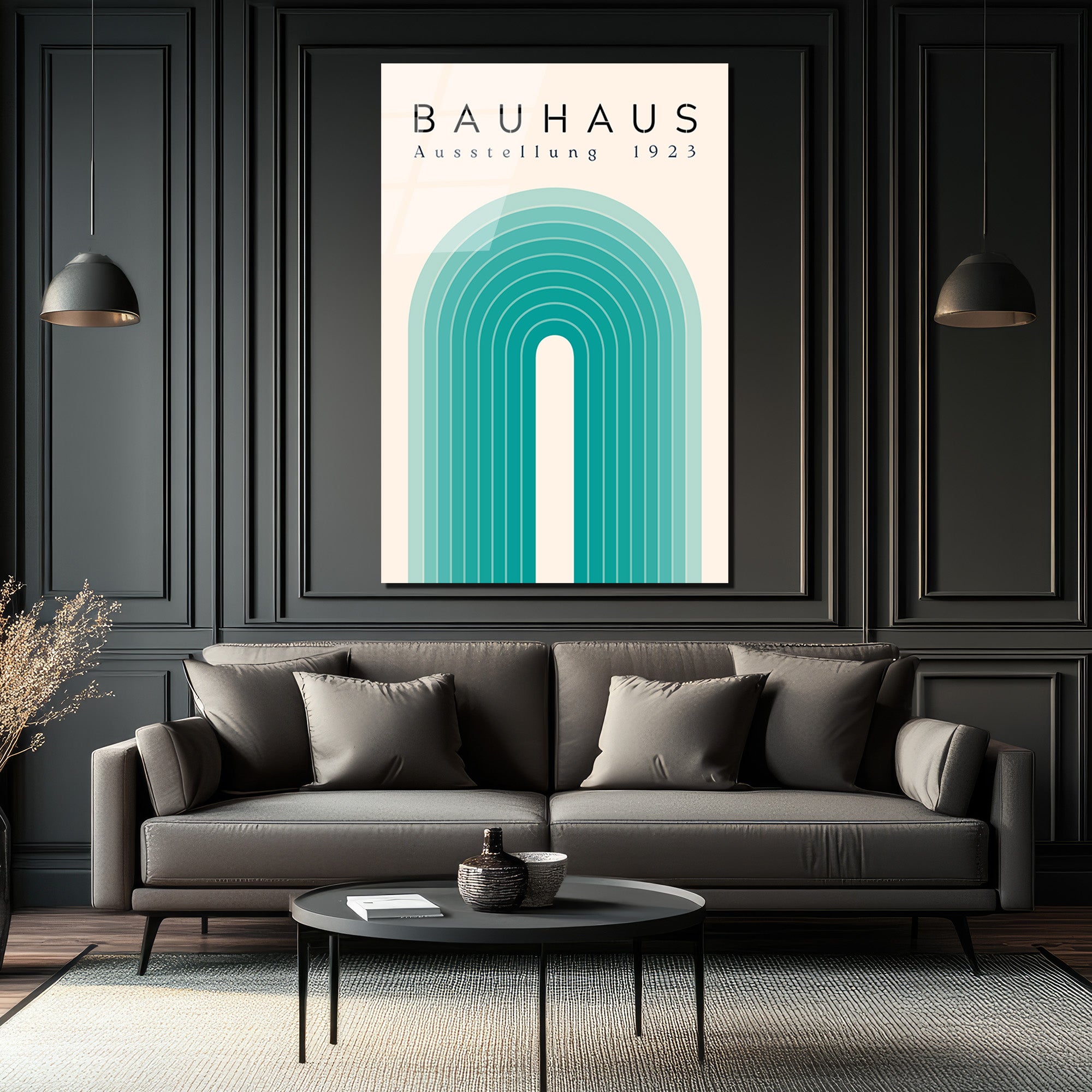 Bauhaus Ausstellung 1923 Minimalist Cam Tablo - Aqua Tonları