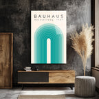 Bauhaus Ausstellung 1923 Minimalist Cam Tablo - Aqua Tonları
