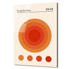 Bauhaus 1919 Güneş Desenli Turuncu Cam Tablo