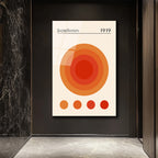 Bauhaus 1919 Güneş Desenli Turuncu Cam Tablo