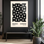 Bauhaus Geometrik Desenli Modern Cam Tablo