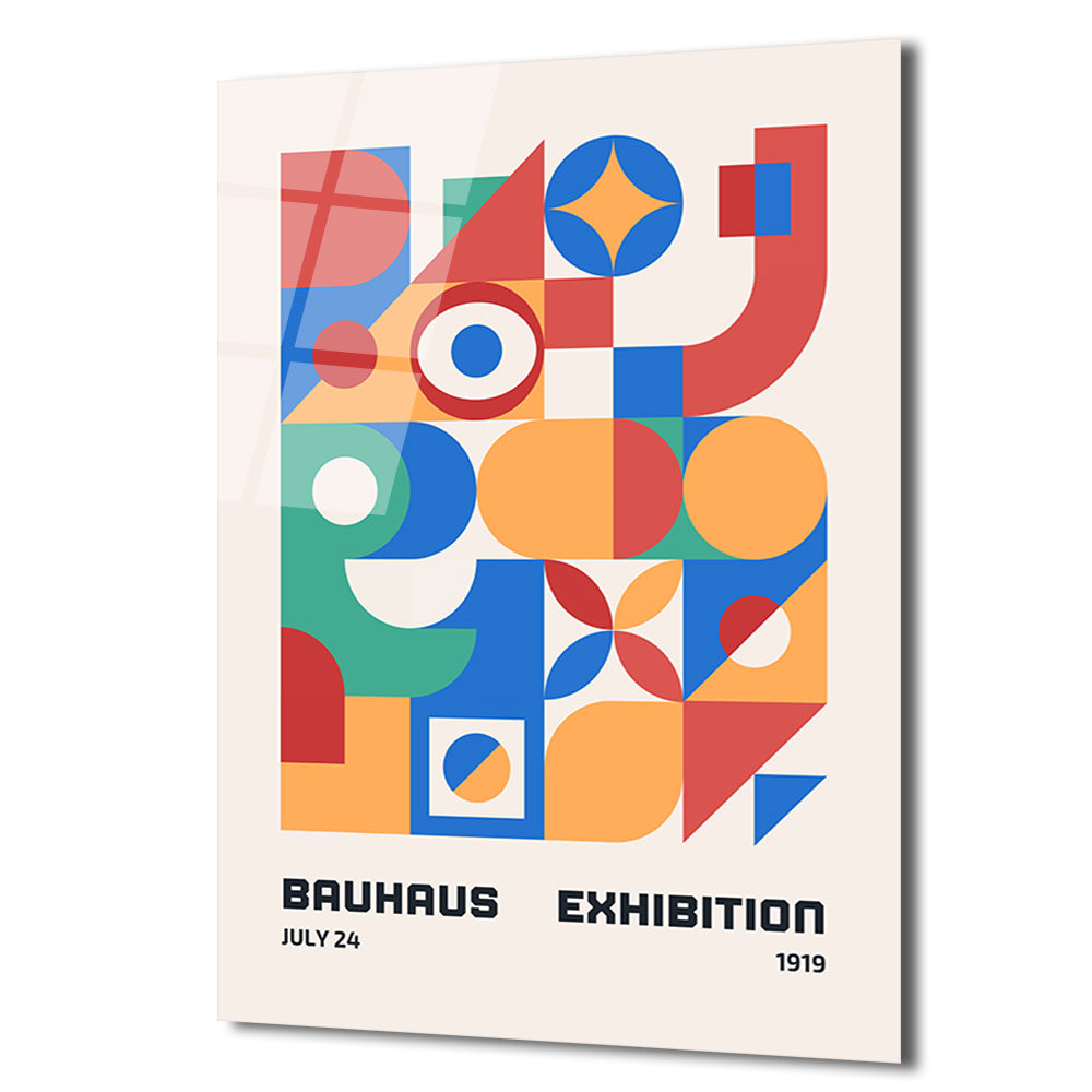 Bauhaus Exhibition Modern Geometrik Cam Tablo