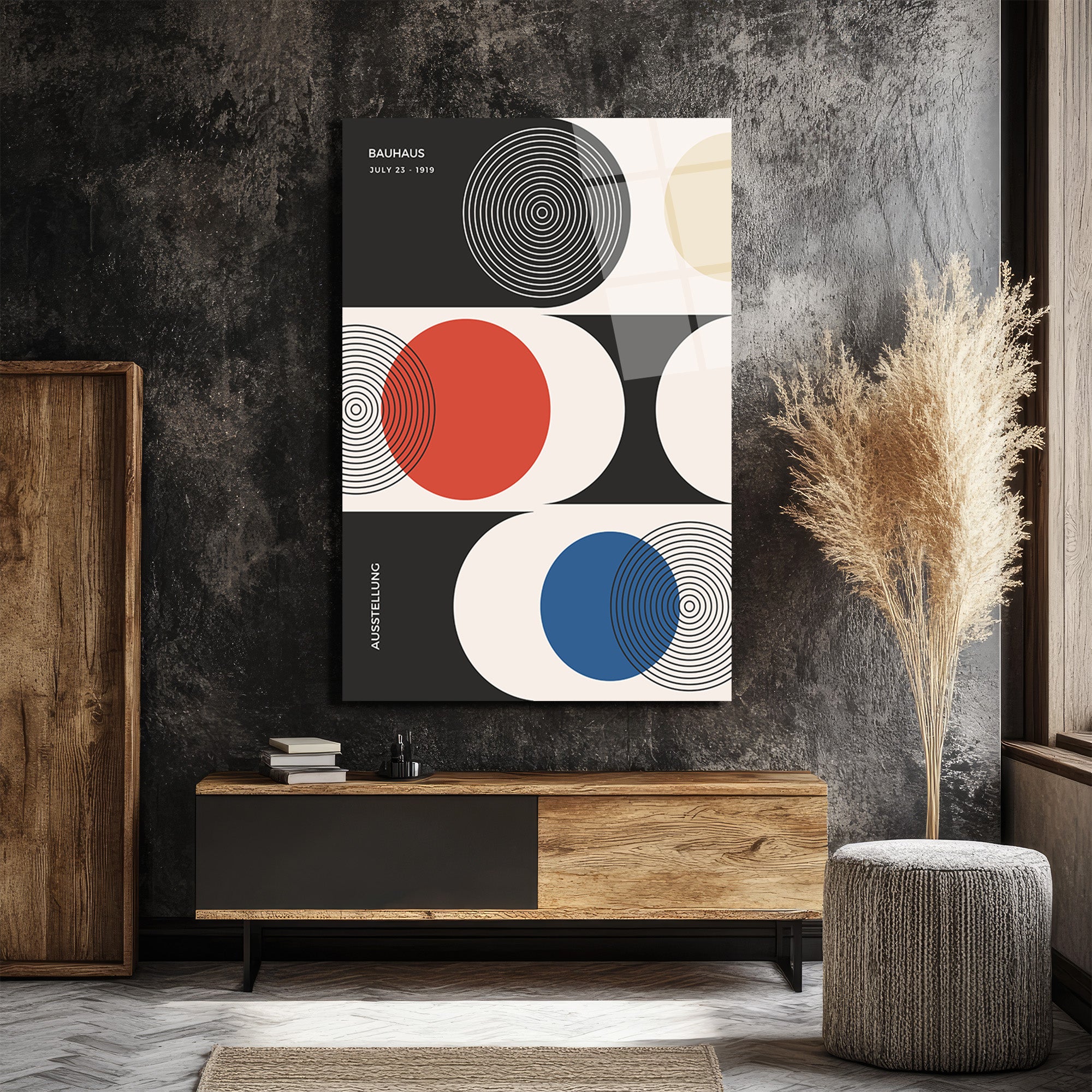 Bauhaus Minimalist Geometrik Cam Tablo