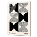 Bauhaus Minimalist Geometrik Siyah Beyaz Cam Tablo