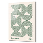 Bauhaus Geometrik Yeşil Desenli Cam Tablo